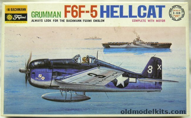 Fujimi 1/48 Grumman F6F-5 Hellcat With Mabuchi Mini-Baby Motor - VF-21 USS Princeton /  CV-9 USS Wasp / CV-27 USS Langley - (F6F), 0766-300 plastic model kit